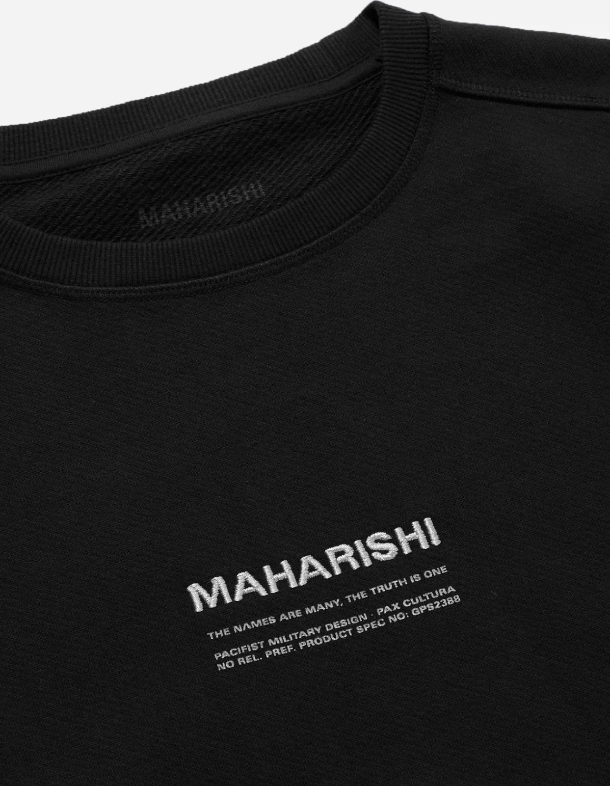 Crew Sweats*Maharishi 7011 Miltype Embroidered Crew Sweat · Organic Cotton Black