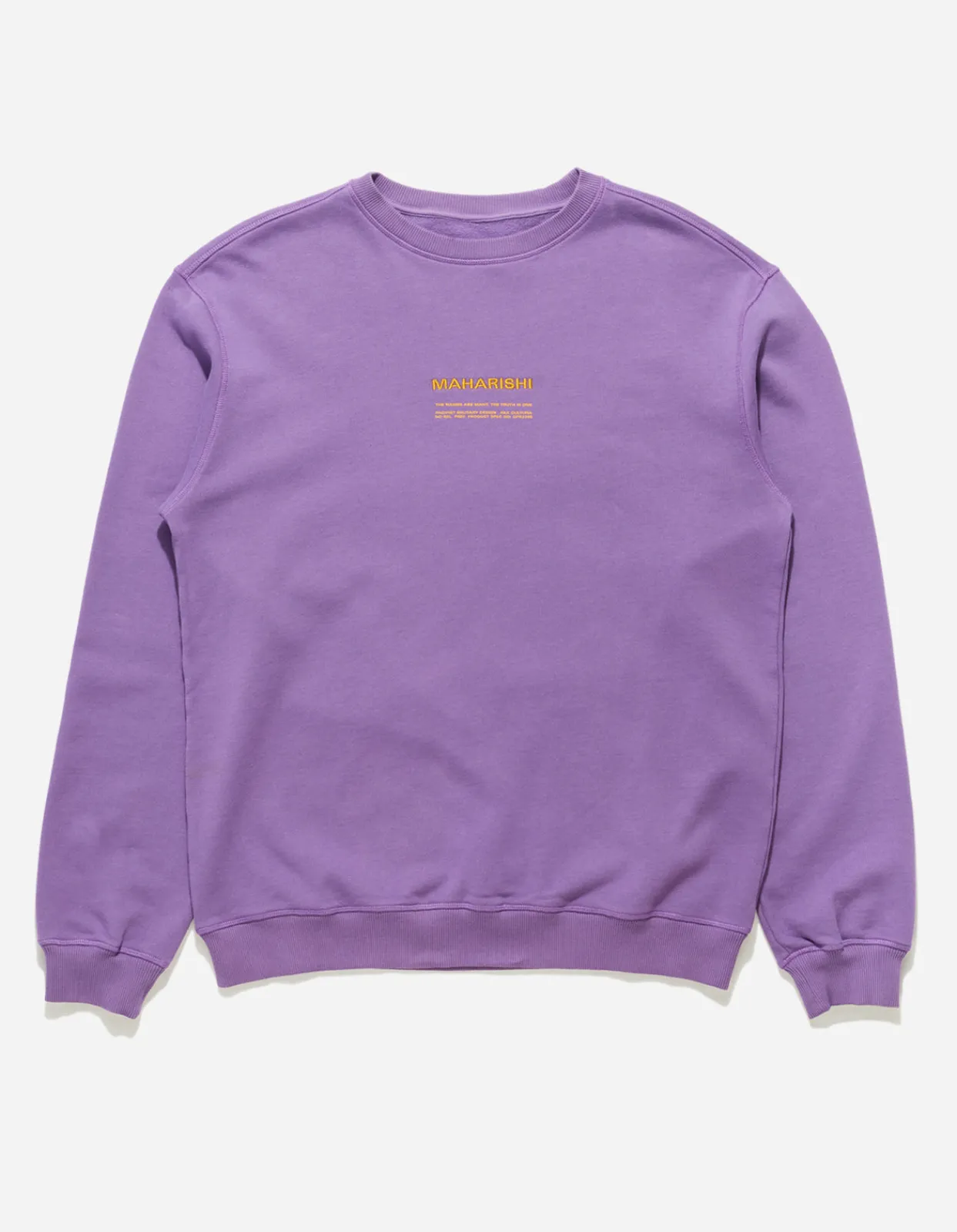 Crew Sweats*Maharishi 7011 Miltype Embroidered Crew Sweat Purple Haze