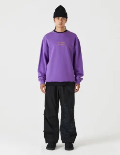 Crew Sweats*Maharishi 7011 Miltype Embroidered Crew Sweat Purple Haze