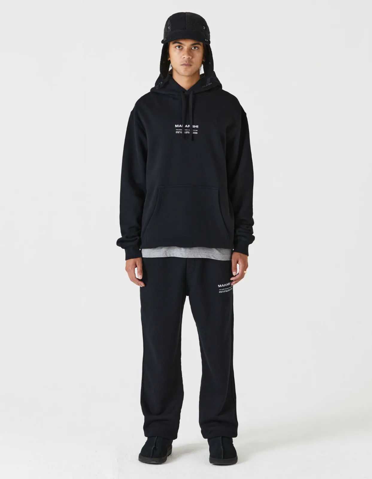 Hooded Sweats*Maharishi 7010 Miltype Embroidered Hooded Sweat · Organic Sweat 450 Black