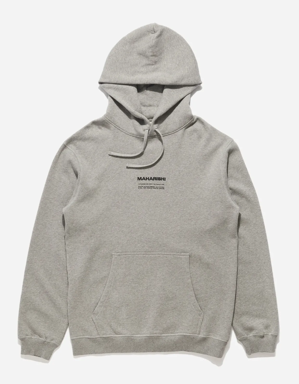 Hooded Sweats*Maharishi 7010 Miltype Embroidered Hooded Sweat · Organic Sweat 450 Grey Marl