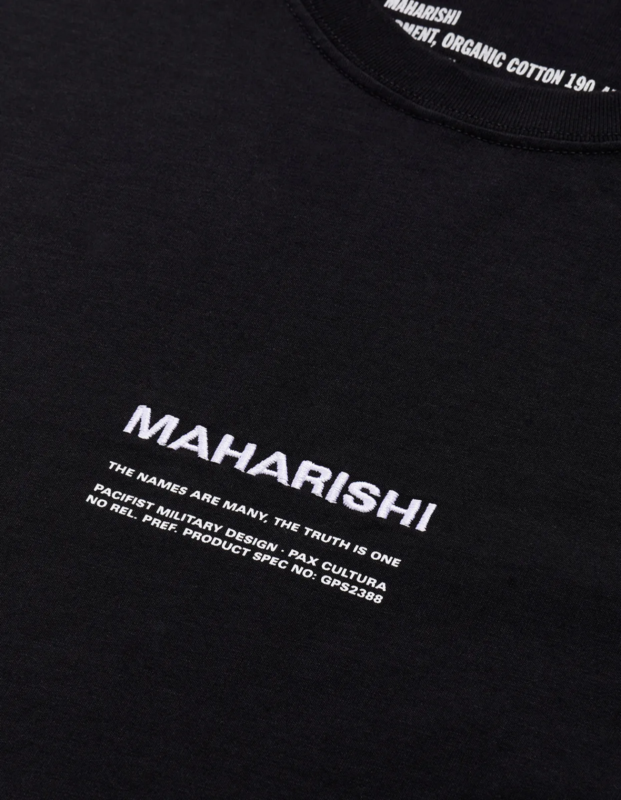 Short Sleeve T-Shirts*Maharishi 9912 Miltype Embroidered T-Shirt Black