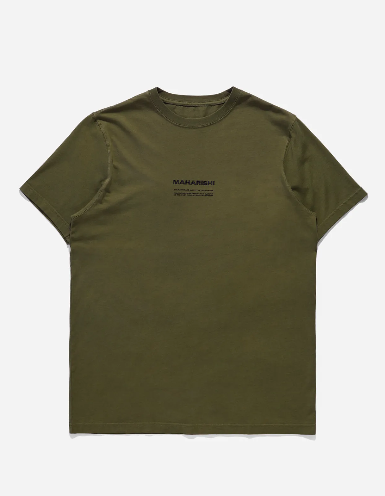Short Sleeve T-Shirts*Maharishi 9912 Miltype Embroidered T-Shirt Olive Og-107F