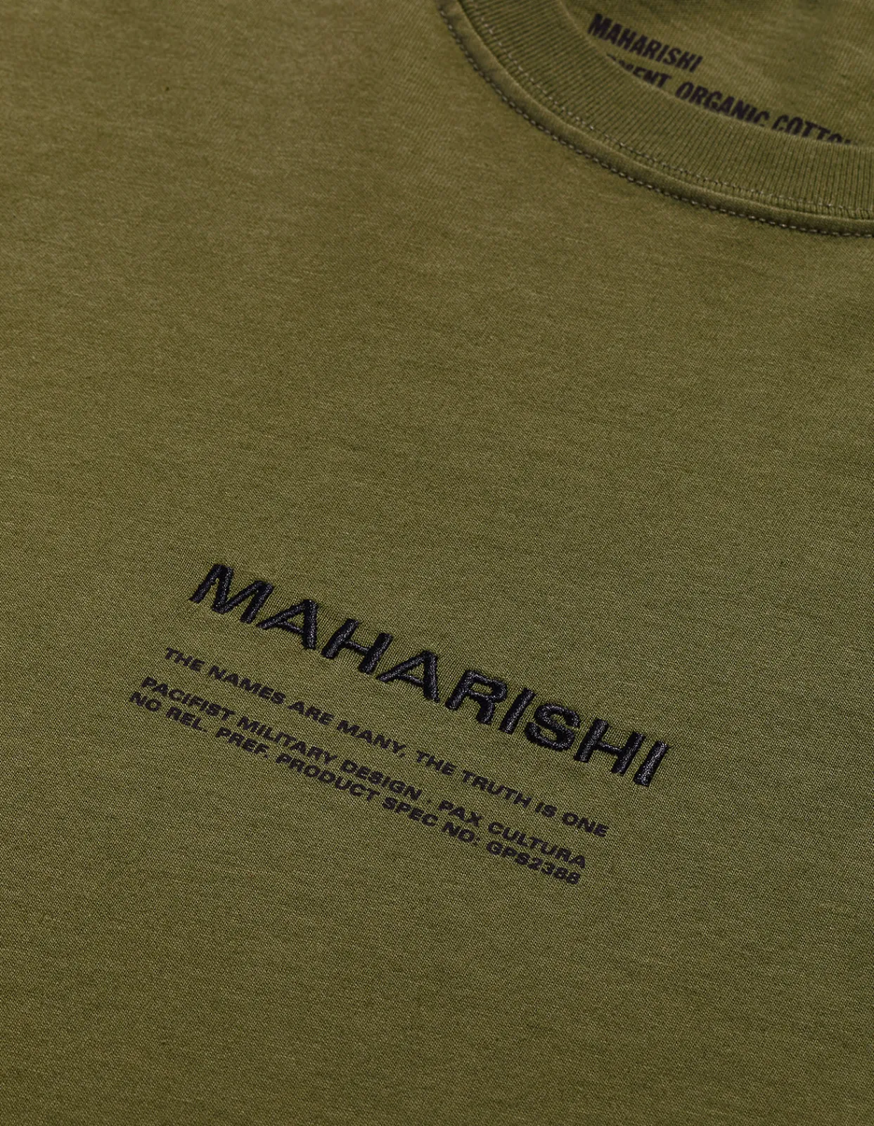 Short Sleeve T-Shirts*Maharishi 9912 Miltype Embroidered T-Shirt Olive Og-107F