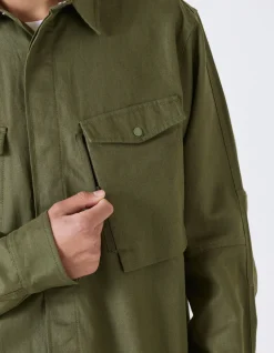 Shirts*Maharishi 7028 Miltype Organic Custom Shirt Mil Olive