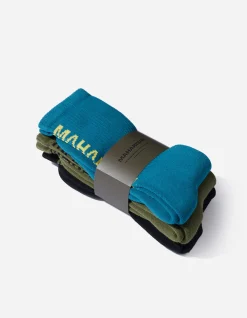 Socks*Maharishi 9890 Miltype Peace Sports Socks Teal/Olive/Black