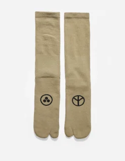 Socks*Maharishi 9891 Miltype Peace Tabi Sports Socks Rust/Sage/White