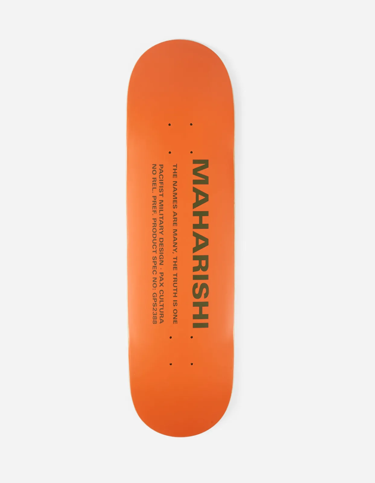 Lifestyle*Maharishi 9498 Miltype Skate Deck · 100% Usa Hard Rock Maple Orange