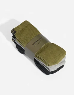 Socks*Maharishi 9889 Miltype Tabi Sports Socks Olive/Grey/Black