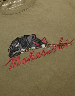 Short Sleeve T-Shirts*Maharishi 4501 Ninjutsu Embroidered T-Shirt Olive Og-107F