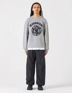 Crew Sweats*Maharishi 1005 Paper-Cut Rabbit Crew Sweat Grey Marl