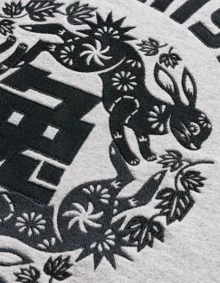 Crew Sweats*Maharishi 1005 Paper-Cut Rabbit Crew Sweat Grey Marl