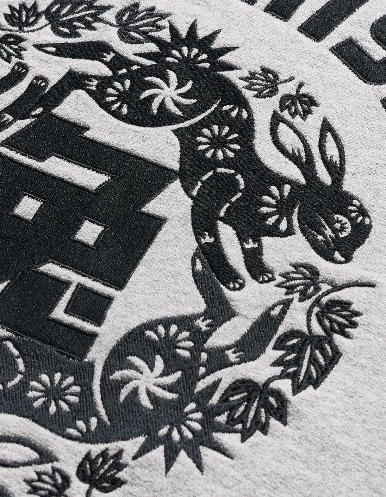 Crew Sweats*Maharishi 1005 Paper-Cut Rabbit Crew Sweat Grey Marl