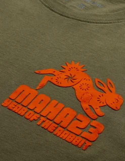 Short Sleeve T-Shirts*Maharishi 1004 Paper-Cut Rabbit T-Shirt Olive Og-107F