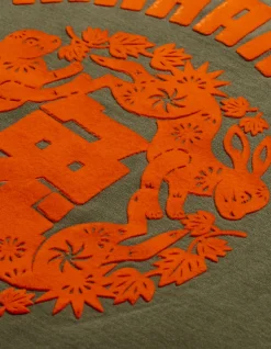 Short Sleeve T-Shirts*Maharishi 1004 Paper-Cut Rabbit T-Shirt Olive Og-107F