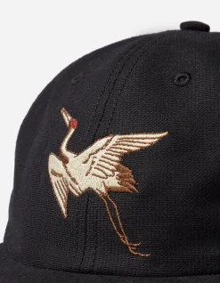 Hats And Scarves*Maharishi 1107 Peace Crane 6 Panel Cap Black