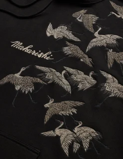 Hooded Sweats*Maharishi 4506 Peace Cranes Hooded Sweat Black
