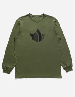 Long Sleeve T-Shirts*Maharishi 9921 Pointillist Temple L/S T-Shirt Olive Og-107F