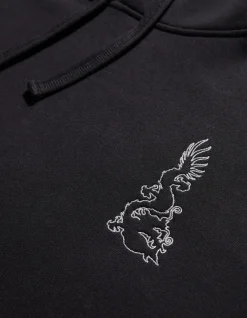 Hooded Sweats*Maharishi 1087 Reflective Dragon Hooded Sweat Black