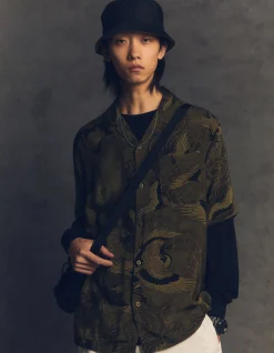Hats And Scarves*Maharishi 4532 Reversible Bucket Hat Olive Og-107F/Black