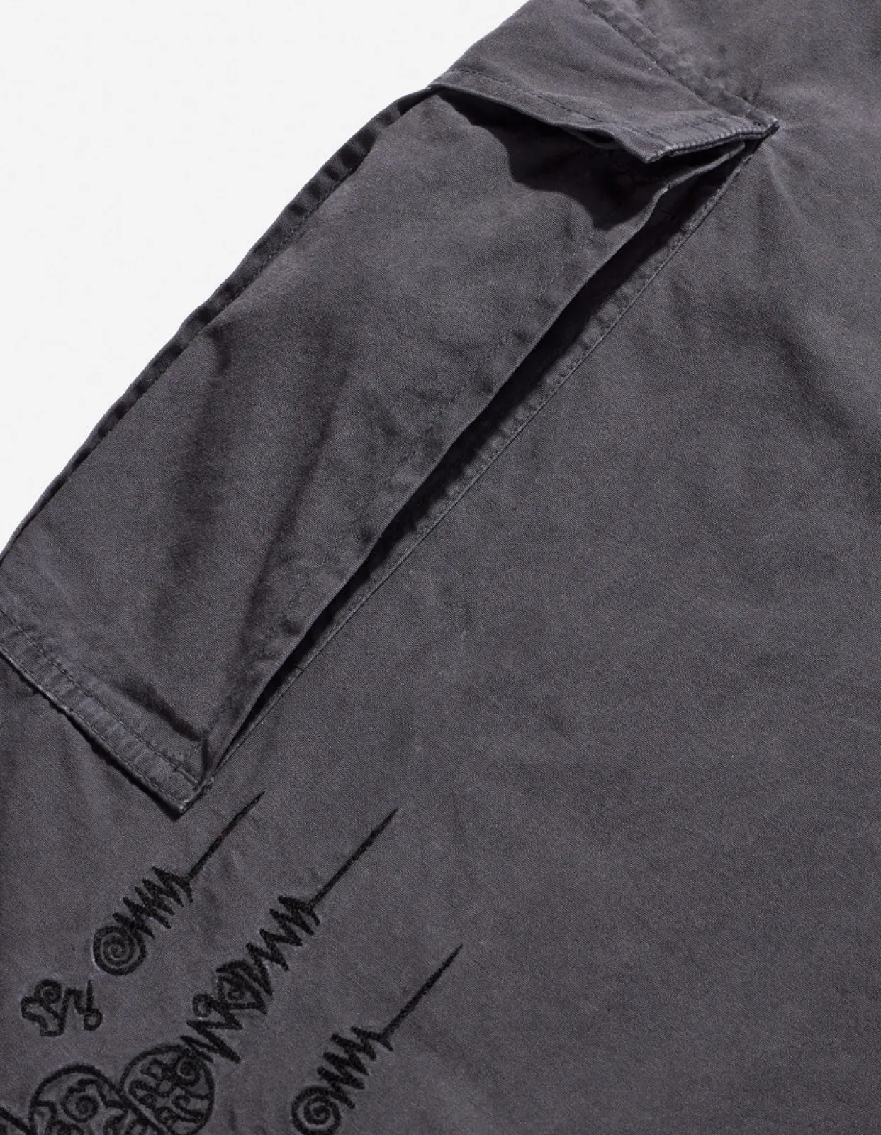 Cargo Pants*Maharishi 4295 Sak Yant Cargo Hakama Pants Black Blk-108F