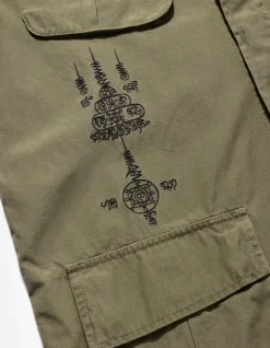 Shirts*Maharishi 4279 Sak Yant Embroidered Jungle Overshirt Olive Og-107F
