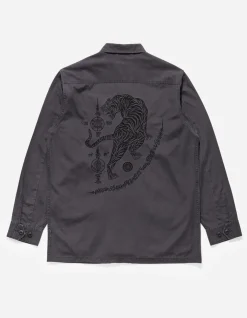 Shirts*Maharishi 4279 Sak Yant Embroidered Jungle Overshirt Black Blk-108F