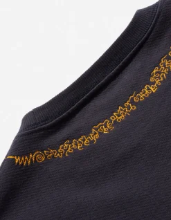 Crew Sweats*Maharishi 4281 Sak Yant Embroidered Organic Crew Sweat Navy