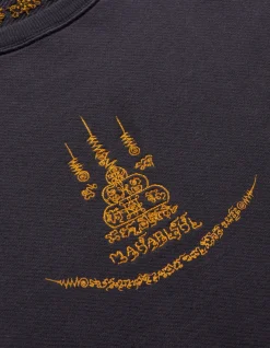 Crew Sweats*Maharishi 4281 Sak Yant Embroidered Organic Crew Sweat Navy