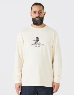 Long Sleeve T-Shirts*Maharishi 4284 Sak Yant Tiger Embroidered L/S T-Shirt Ecru