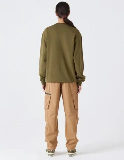 Crew Sweats*Maharishi 4242 Samurai Vs. Dragon Embroidered Crew Sweat Olive/Tonal