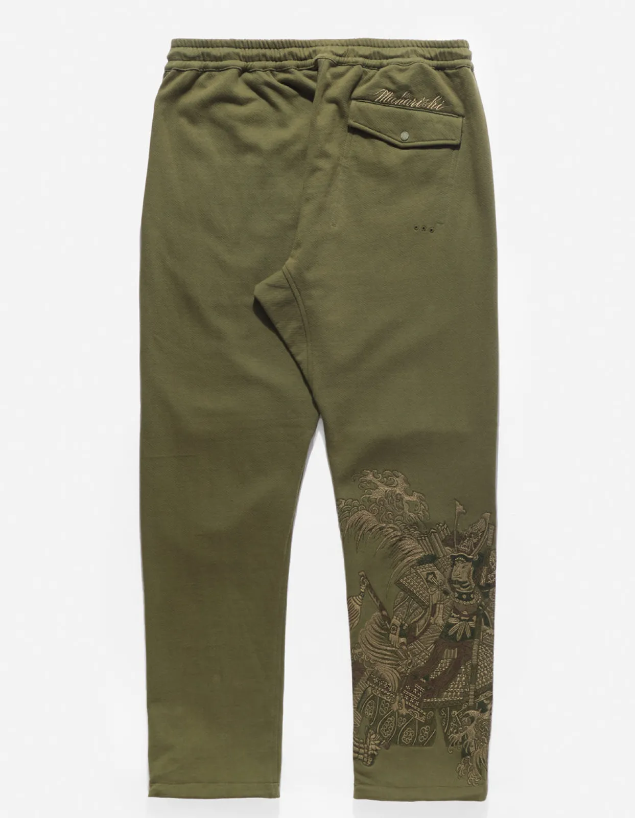 Sweatpants*Maharishi 4247 Samurai Vs. Dragon Embroidered Sweatpants Olive Og-107F/Tonal