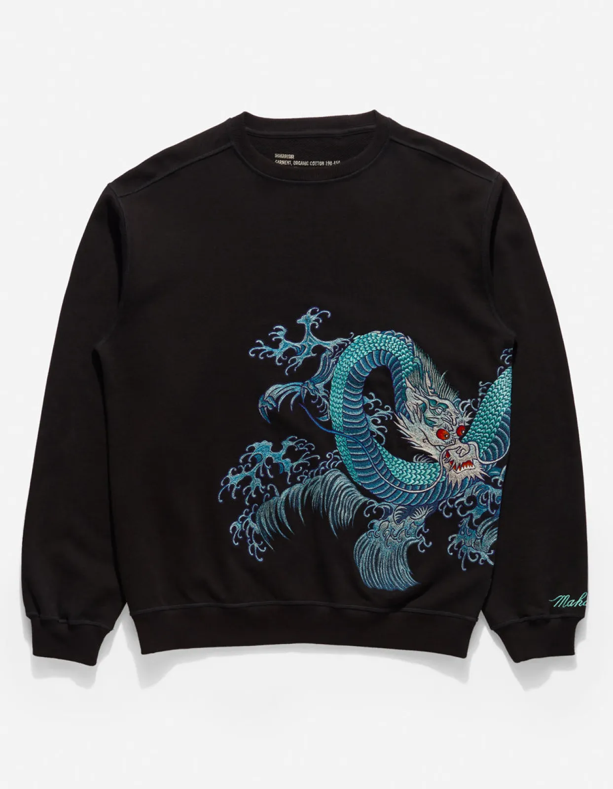Crew Sweats*Maharishi 4242 Samurai Vs. Dragon Embroidered Crew Sweat Black