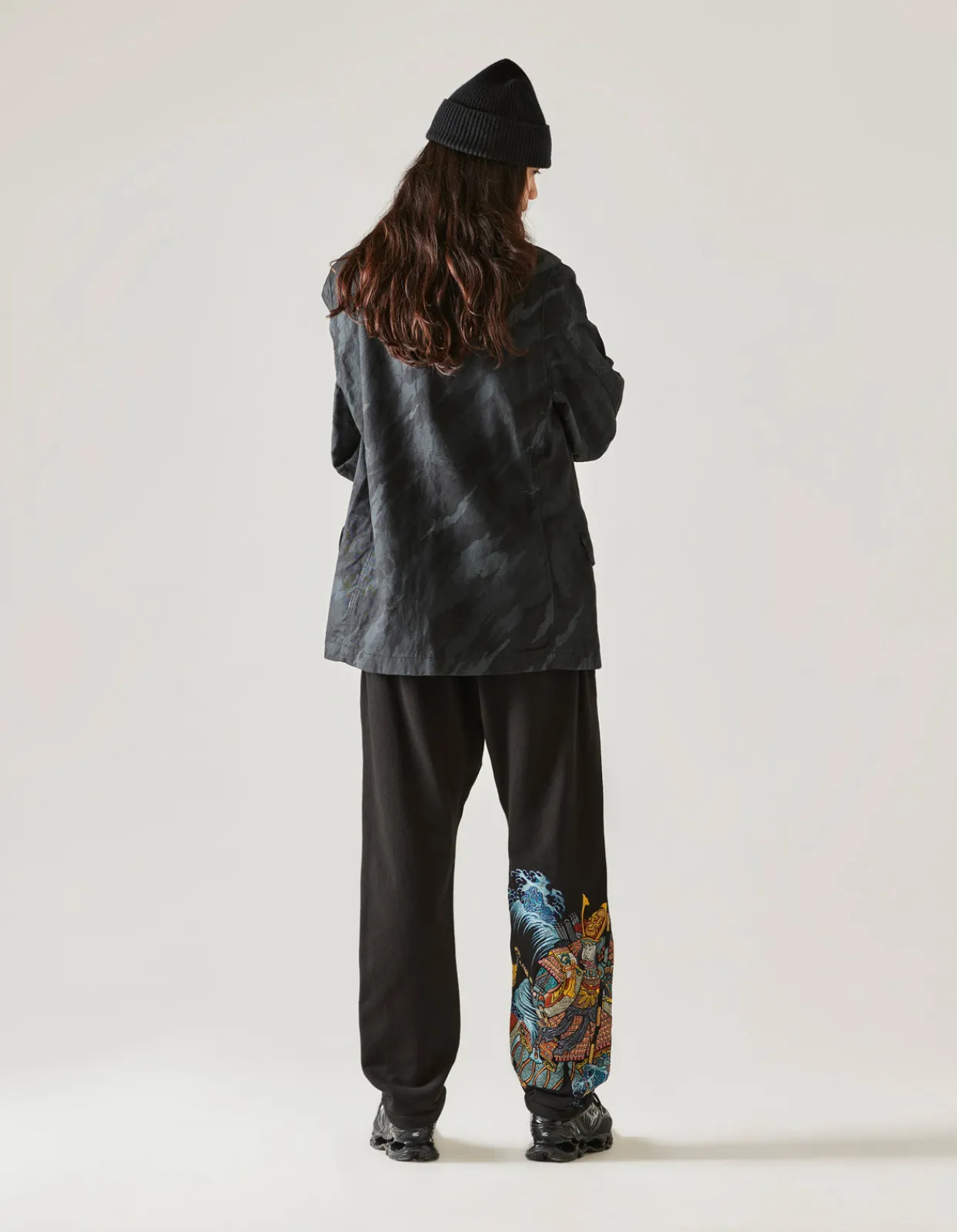 Sweatpants*Maharishi 4247 Samurai Vs. Dragon Embroidered Sweatpants Black