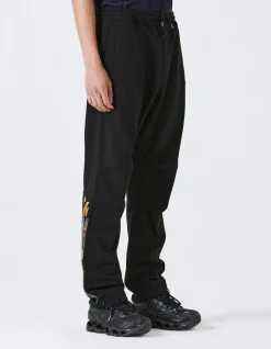 Sweatpants*Maharishi 4247 Samurai Vs. Dragon Embroidered Sweatpants Black
