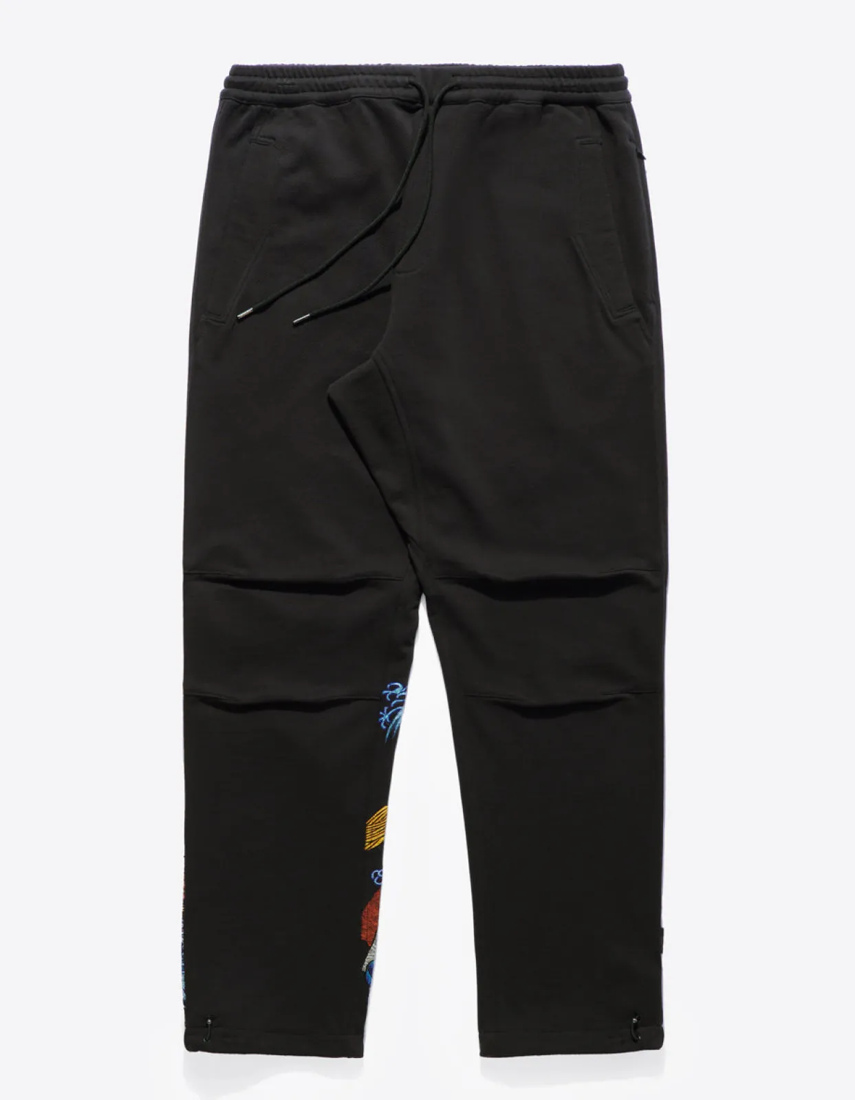 Sweatpants*Maharishi 4247 Samurai Vs. Dragon Embroidered Sweatpants Black