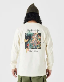 Long Sleeve T-Shirts*Maharishi 1032 Samurai Vs. Dragon L/S T-Shirt Ecru