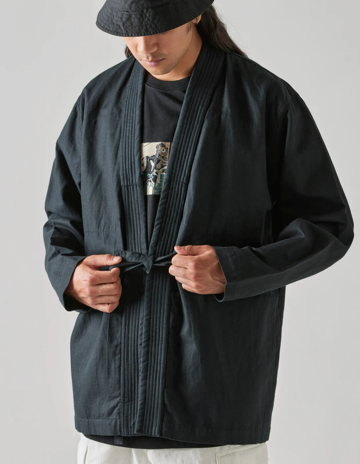 Kimonos*Maharishi 4587 Shinobi Hemp Kimono Black