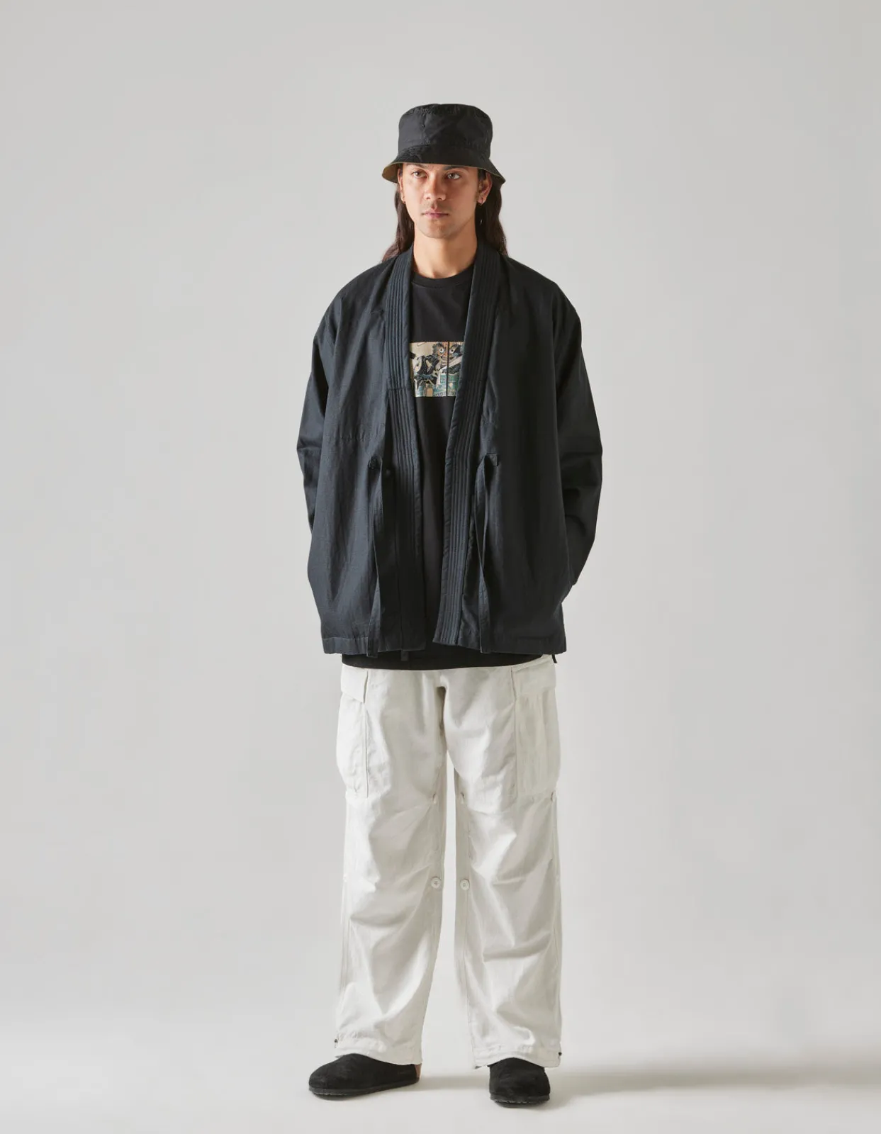 Kimonos*Maharishi 4587 Shinobi Hemp Kimono Black