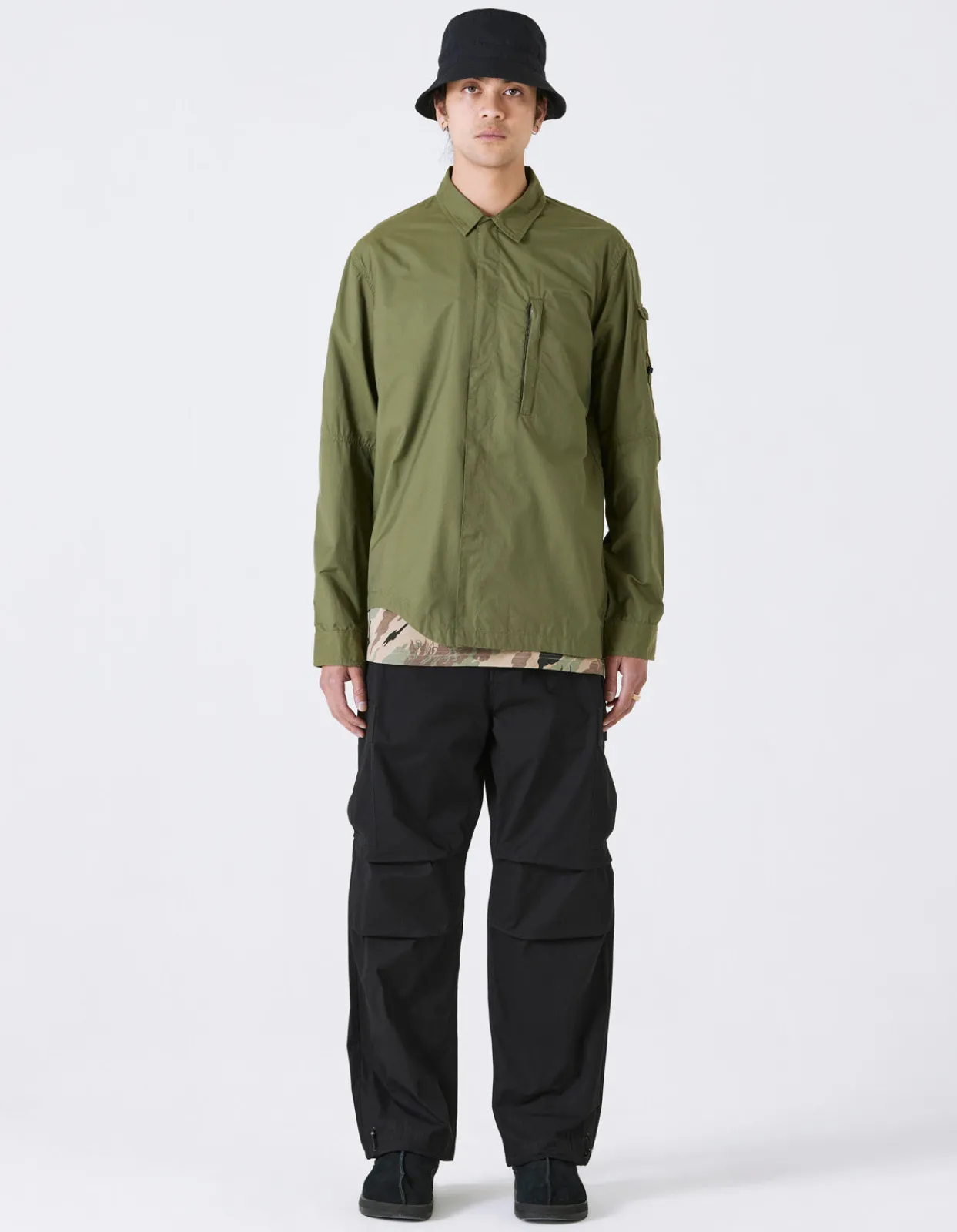 Shirts*Maharishi 4297 Snocord Travel Shirt Olive Og-107F