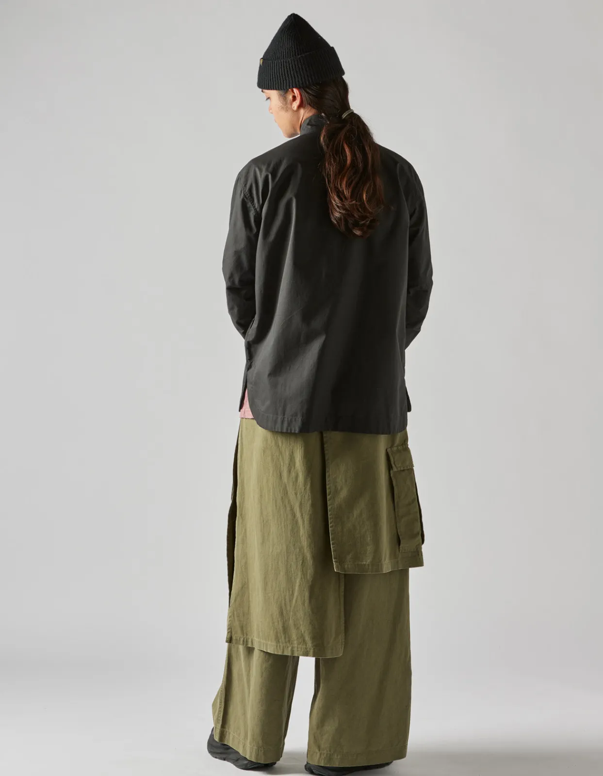 Shirts*Maharishi 4585 Stand Collar Shirt Black