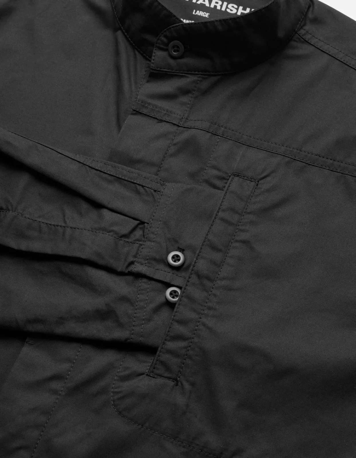 Shirts*Maharishi 4585 Stand Collar Shirt Black