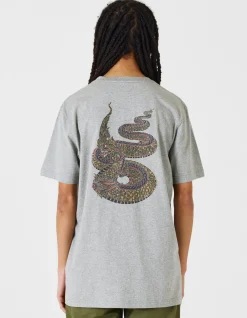 Short Sleeve T-Shirts*Maharishi 1029 Temple Naga Organic T-Shirt Grey Marl