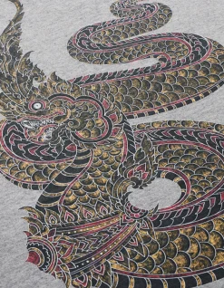 Short Sleeve T-Shirts*Maharishi 1029 Temple Naga Organic T-Shirt Grey Marl