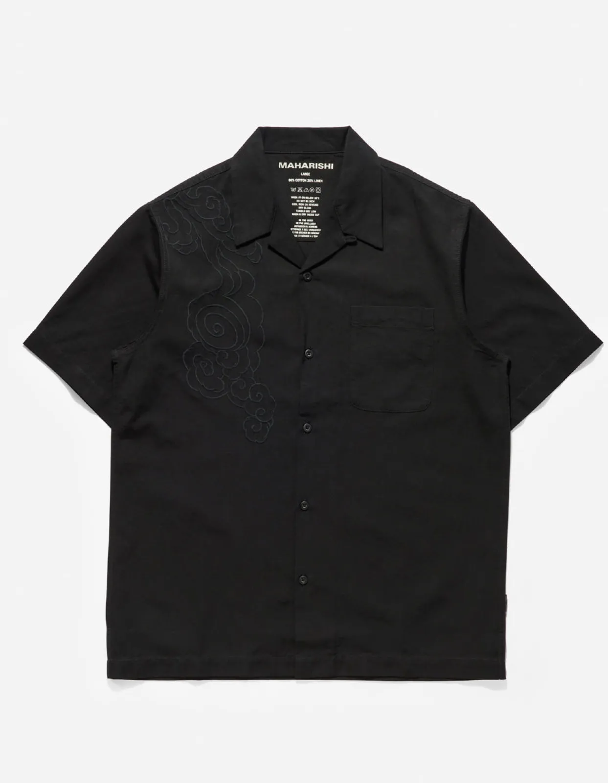 Shirts*Maharishi 4300 Thai Cloud Camp Collar Shirt Black