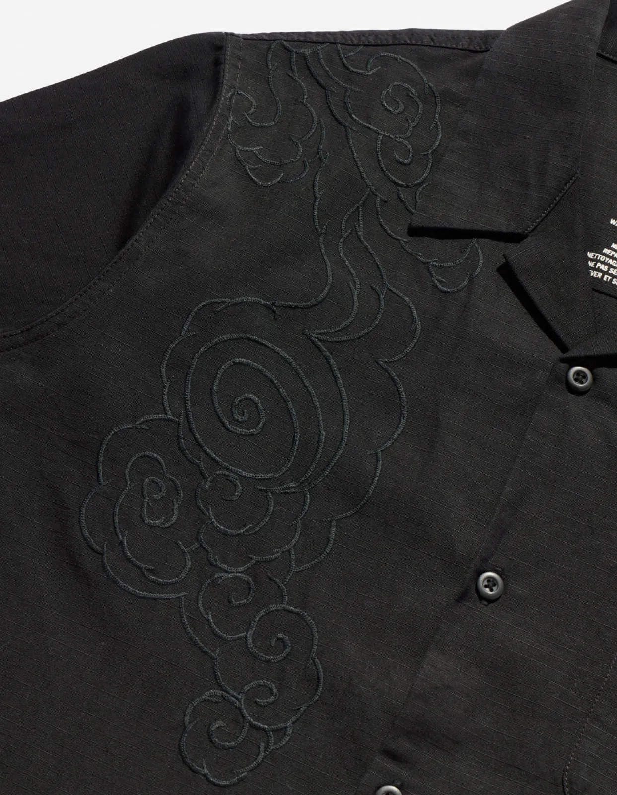 Shirts*Maharishi 4300 Thai Cloud Camp Collar Shirt Black