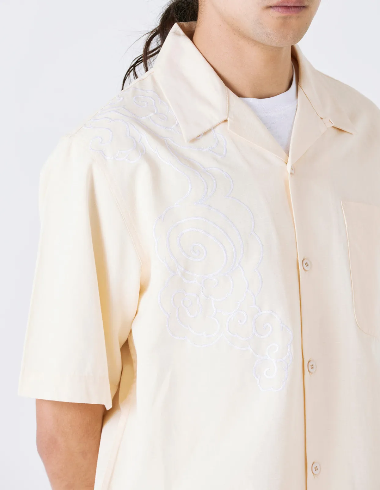 Shirts*Maharishi 4300 Thai Cloud Camp Collar Shirt Ecru
