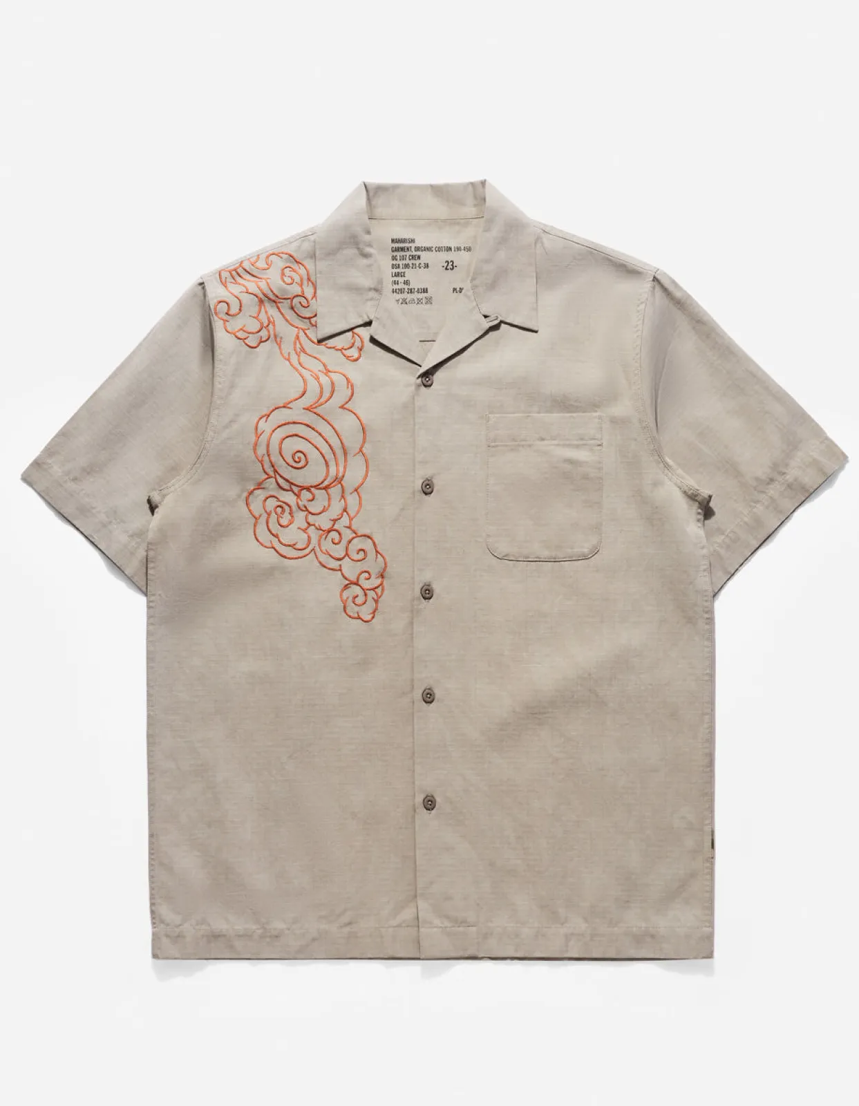 Shirts*Maharishi 4300 Thai Cloud Camp Collar Shirt Silver Sage