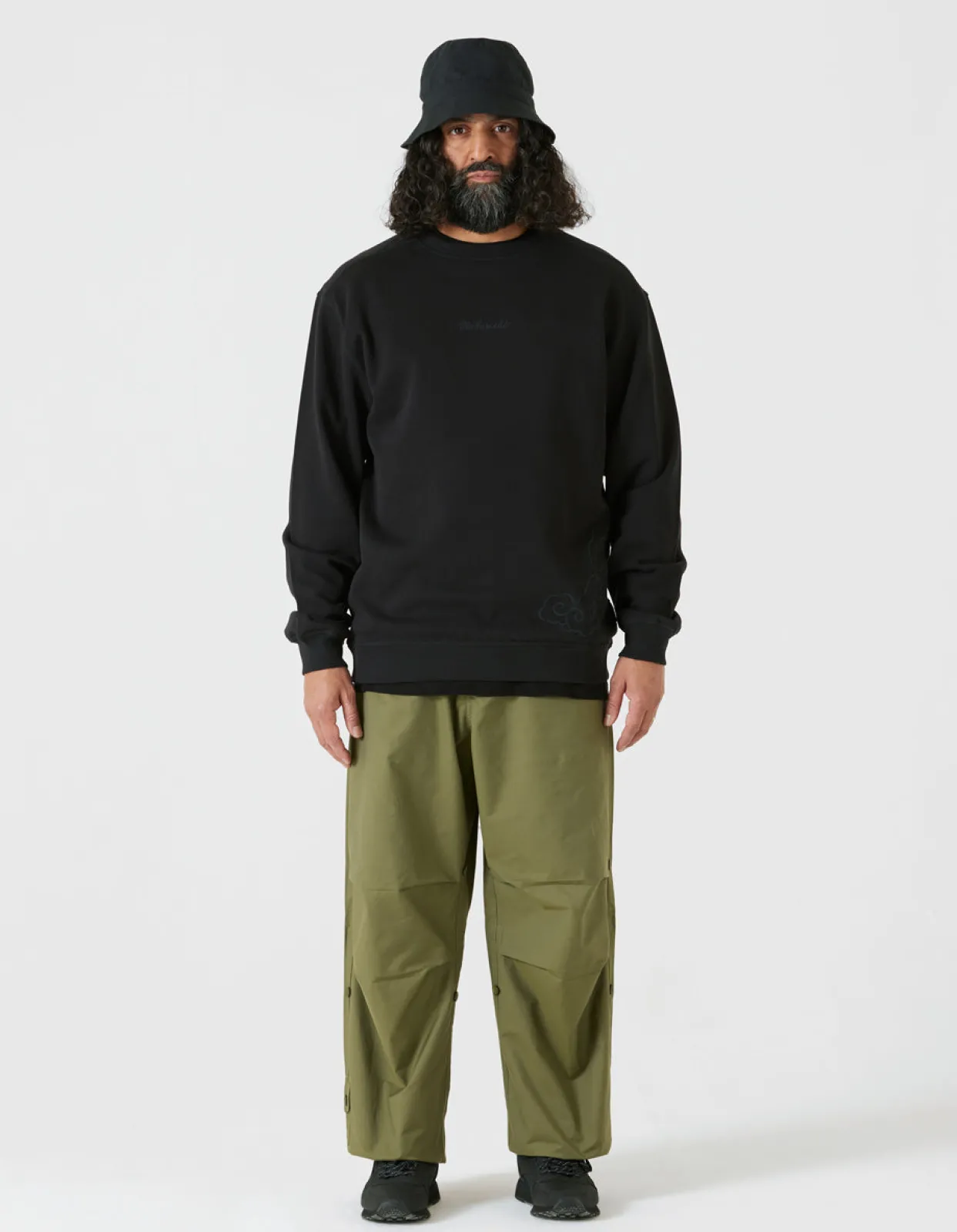 Crew Sweats*Maharishi 4217 Thai Cloud Crew Sweat Black