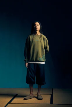 Crew Sweats*Maharishi 4217 Thai Cloud Crew Sweat Olive Og-107F